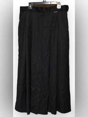 Geiger Gray Pleated Maxi Skirt  💯 wool size 10